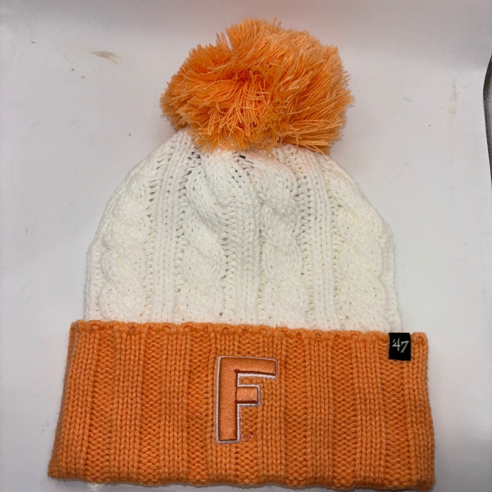 47 Brand Florida Gators Luminance Cuff Knit Pom Beanie Hat Orange White OSF